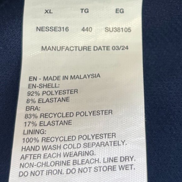 NWT Nike Women's Navy Striped Racerback Layered Tankini Swimsuit Top, Size XL - Picture 6 of 13